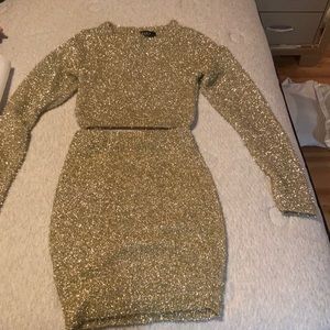 Gold confetti two piece